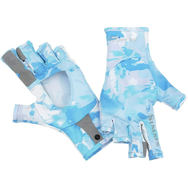 UPF 50 Sun Protection for Hands and Fingers Gloves for Men & Women Simms SolarFlex UV Protection Fingerless Fishing Gloves Breathable & Moisture Wicking Lightweight